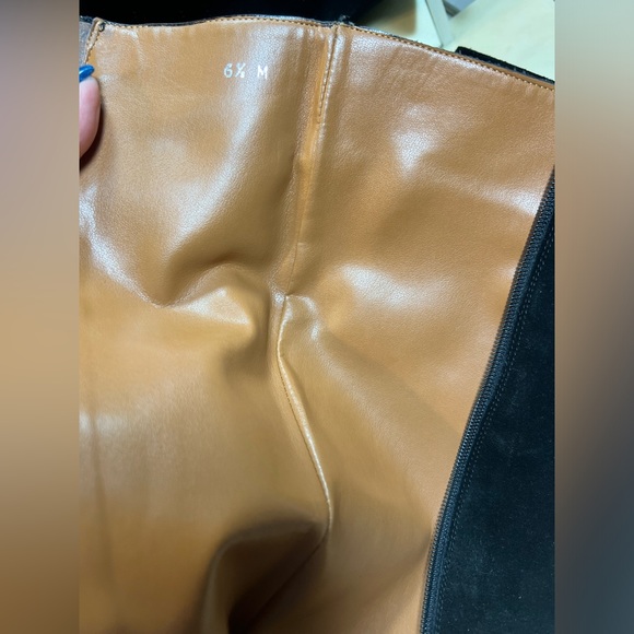 Michael Kors Wedge Tall Black Suede Zip Up Boots with pockets Size 6.5 - Picture 5 of 7